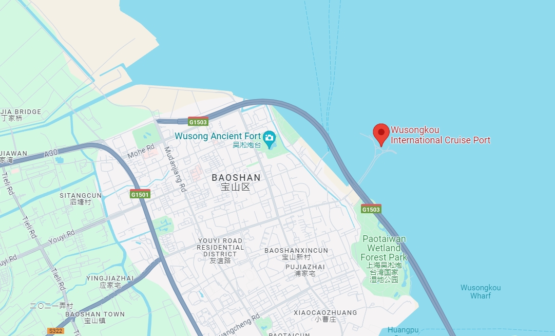 baoshan cruise terminal map
